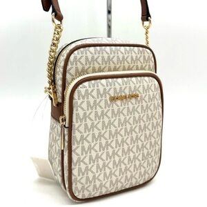 Michael Kors Medium NS Chain Xbody Bag Vanilla/Brown